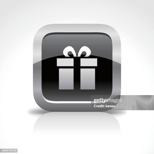 gift glossy button icon - exchanging gift stock illustrations
