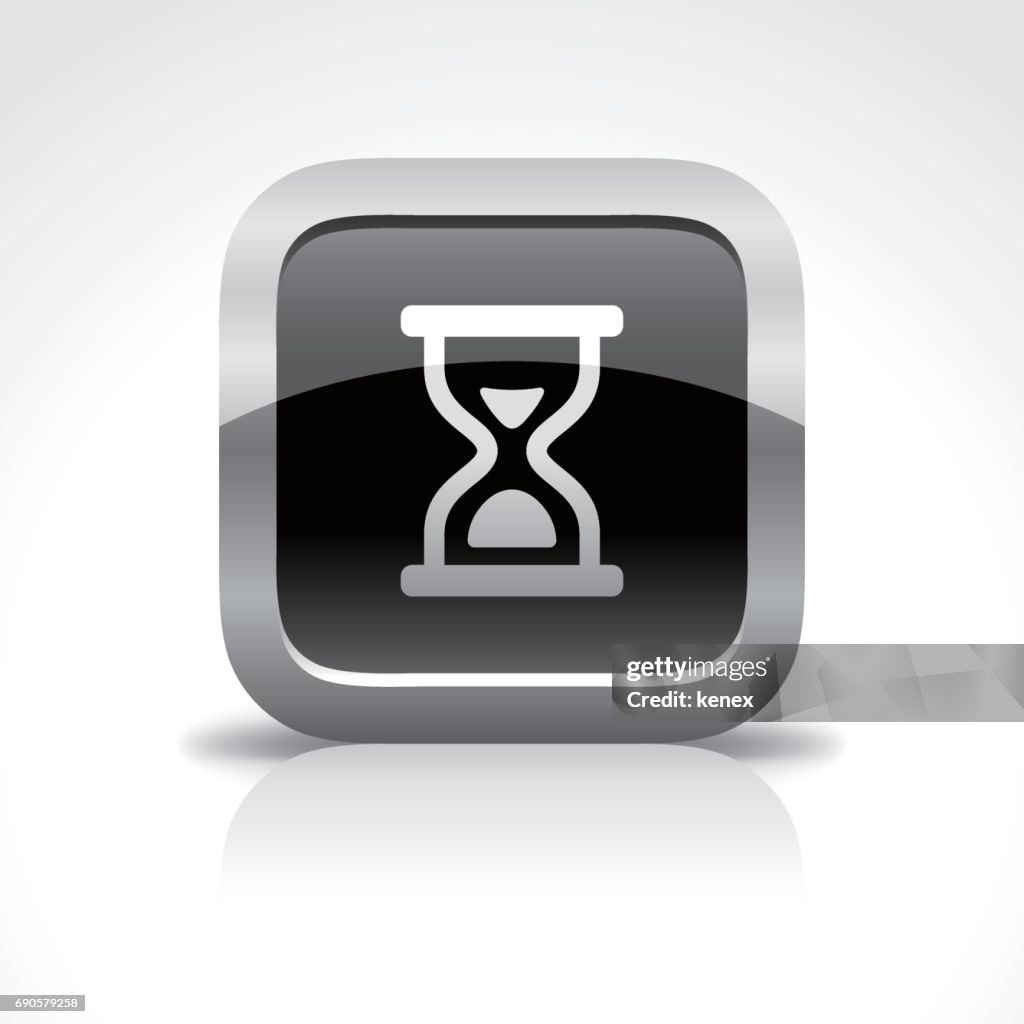 Hourglass Glossy Button Icon