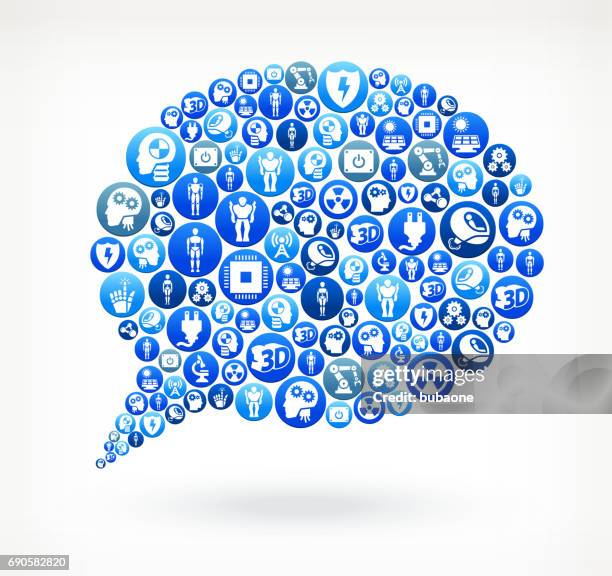 chat bubble robots and robotics vector button pattern - exoskeleton stock illustrations