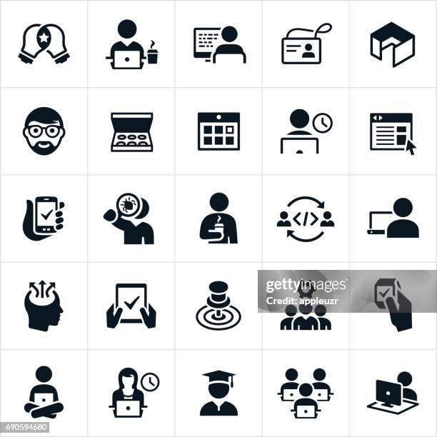 software development icons - night-shift-icon stock illustrations