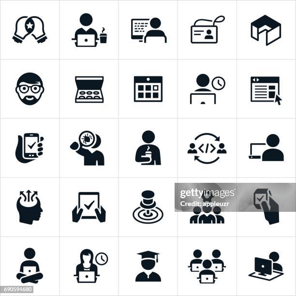 software development icons - software development stock illustrations