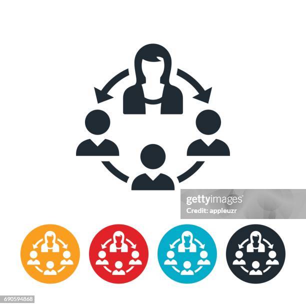 ilustrações de stock, clip art, desenhos animados e ícones de businesswoman leadership icon - organization chart