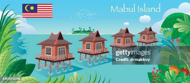 mabul island - cloud transparent stock illustrations