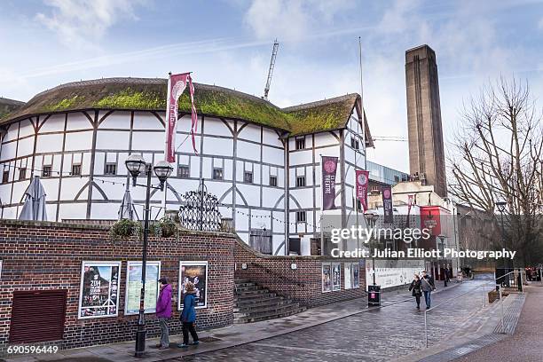 the globe theatre in london, uk. - globe theatre london stock pictures, royalty-free photos & images