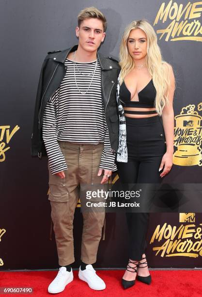 Sammy Wilk and Anastasia Karanikolaou attend the 2017 MTV Movie and TV Awards at The Shrine Auditorium on May 7, 2017 in Los Angeles, California.