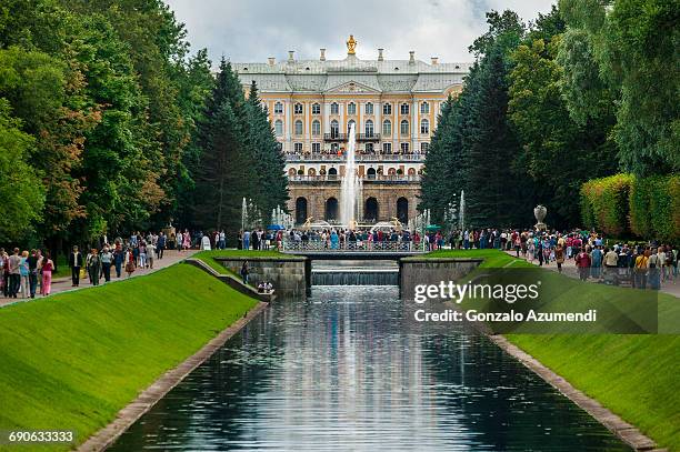 peterhof  palace in saint petersburg - saint petersburg stock pictures, royalty-free photos & images