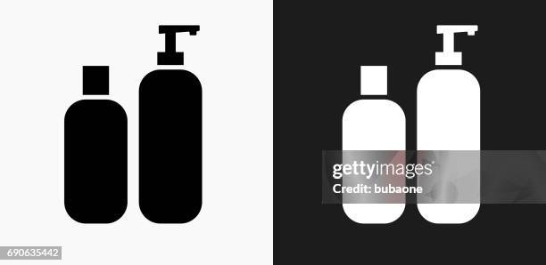 creams icon on black and white vector backgrounds - shaving cream on white stock illustrations