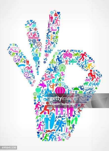 perfect sign active lifestyle vector icon pattern - rodeo background stock illustrations