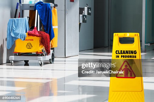 Janitorial and mop bucket on cleaning Janitorial and mop bucket on cleaning