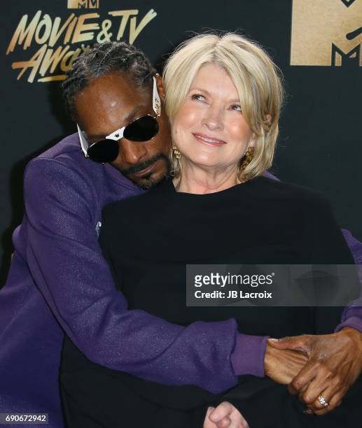 Snoop Dogg and Martha Stewart pose in the press room at the 2017 MTV Movie and TV Awards at The Shrine Auditorium on May 7, 2017 in Los Angeles,...