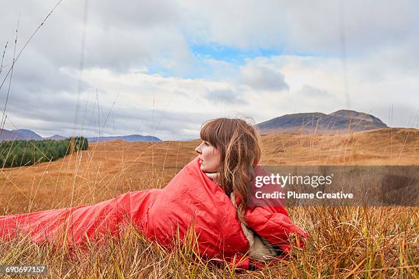 Girl in sleeping bag