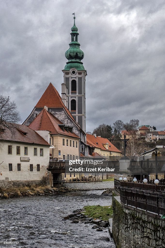 View of Cesky Krumlov St Jost church