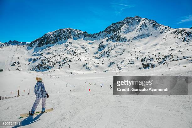 grand valira ski resort in andorra - andorra stock pictures, royalty-free photos & images