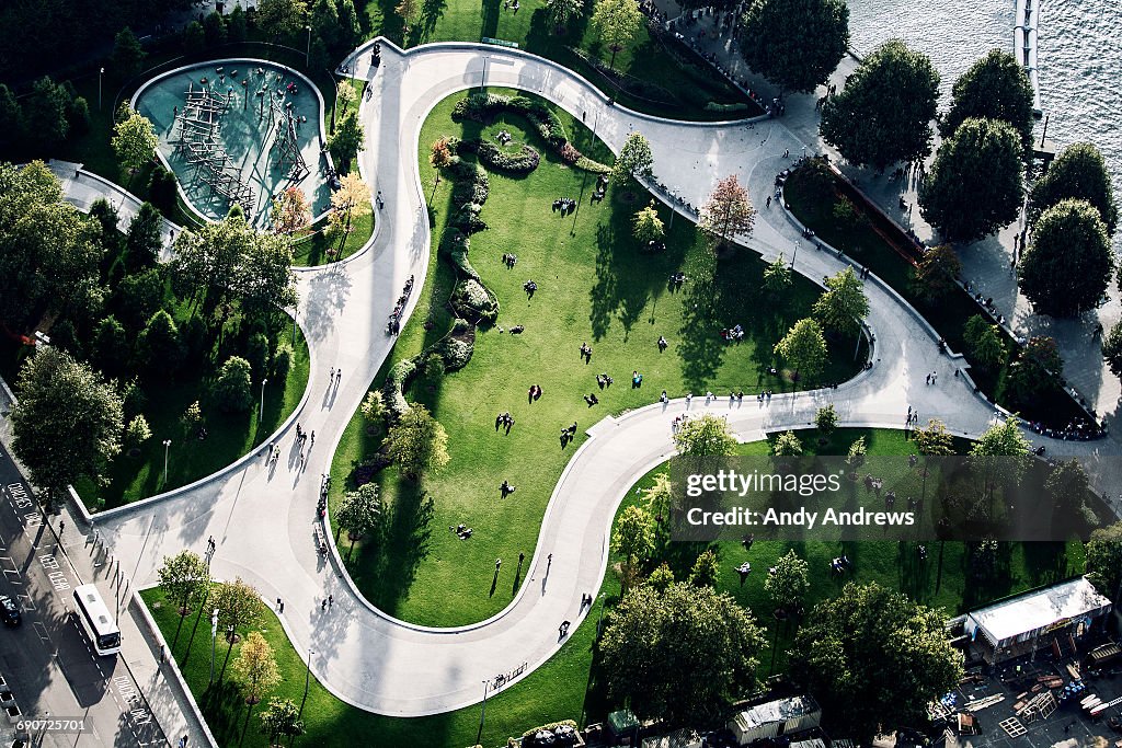 Aerial view of Jubilee Gardens