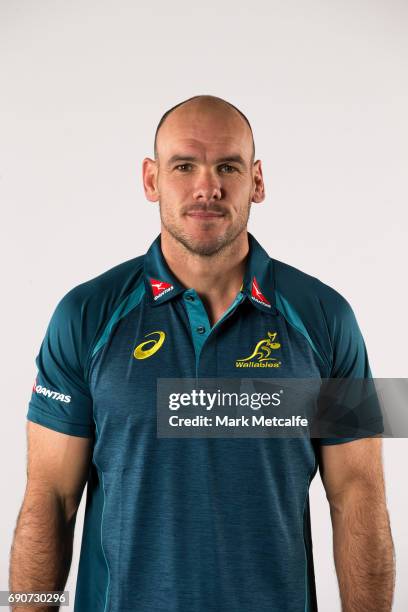 Nathan Grey poses for a headshot during the Australian Wallabies Player Camp at the AIS on April 9, 2017 in Canberra, Australia.