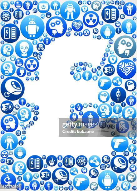 pound robots and robotics vector button pattern - exoskeleton stock illustrations