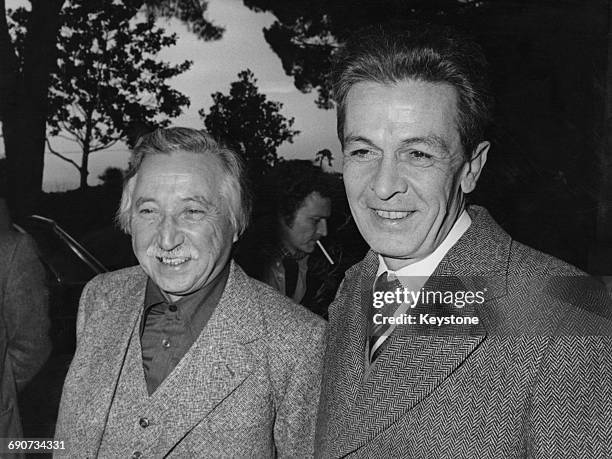Chilean Communist leader Luis Corvalan with Italian politician Enrico Berlinguer , national secretary of the Italian Communist Party, during a visit...