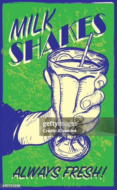 retro styled milk shake sign - milk texture stock illustrations