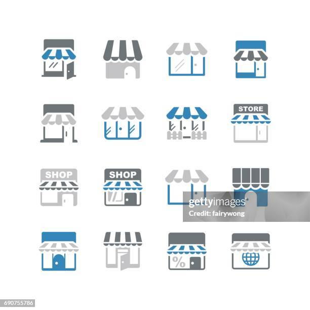store icons - awning stock illustrations