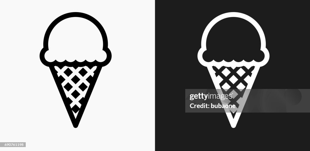 Icône de glace sur des arrière-plans de Vector noir et blanc