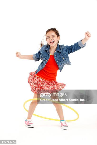 girl hula hooping - hooping stock pictures, royalty-free photos & images