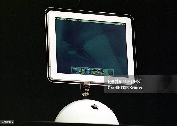 The new iMac is unveiled at Macworld January 7, 2002 in San Francisco, CA. The redesinged computer has a floating15-inch LCD flat screen allowing...