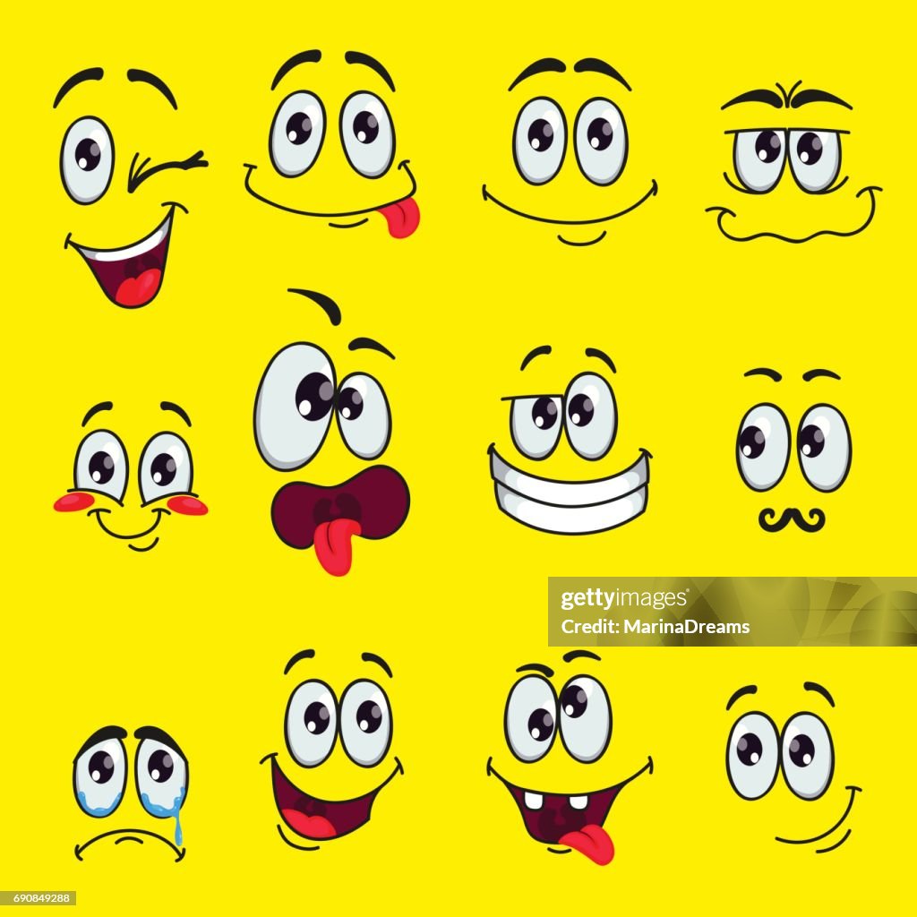 Dibujos Animados Divertidas Caras Con Las Emociones Ilustración De Vector Clip Art Ilustración de stock - Getty Images Dibujos Animados Divertidas Caras Con Las Emociones Ilustración De Vector Clip Art Ilustración de stock - Getty Images