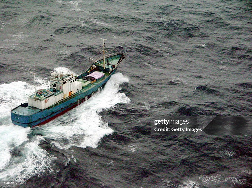 (FILE PHOTO) A Suspected North Korean Vessel Sinks