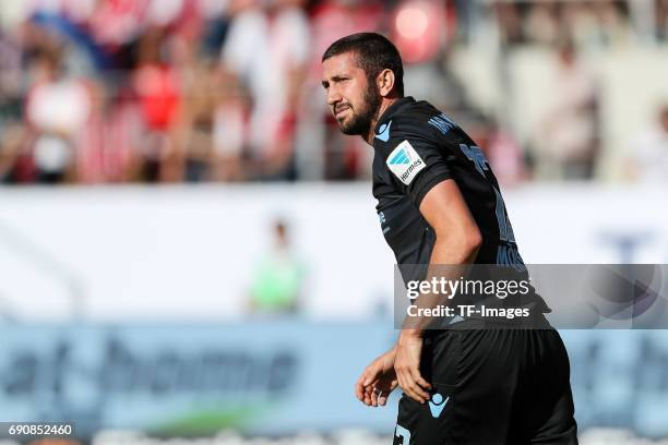 Sascha Moelders of 1860 Munich looks on during the Second Bundesliga Playoff first leg match between Jahn Regensburg and TSV 1860 Muenchen at...