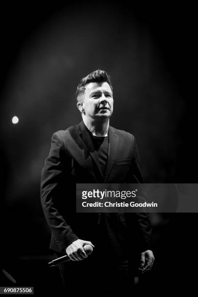 Rick Astley performs on stage at The Royal Albert Hall on April 13, 2017 in London, England.