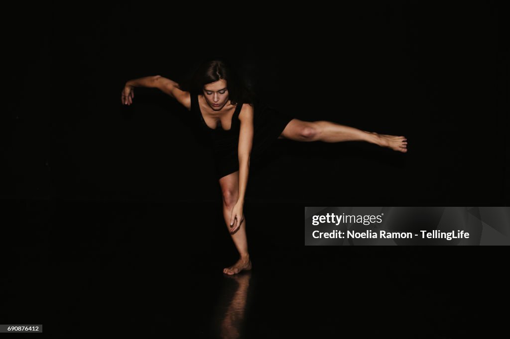Portrait of a beautiful woman dancing