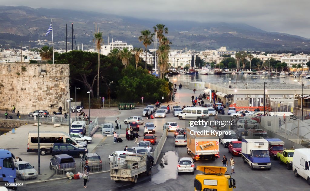 Europe, Greece, Kos Island, View Of Port