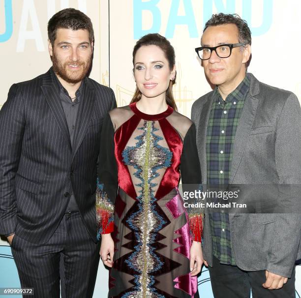 Adam Pally, Zoe Lister-Jones and Fred Armisen attend the Los Angeles premiere of IFC Films' "Band Aid" held at The Theatre at Ace Hotel on May 30,...