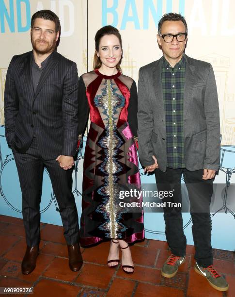 Adam Pally, Zoe Lister-Jones and Fred Armisen attend the Los Angeles premiere of IFC Films' "Band Aid" held at The Theatre at Ace Hotel on May 30,...