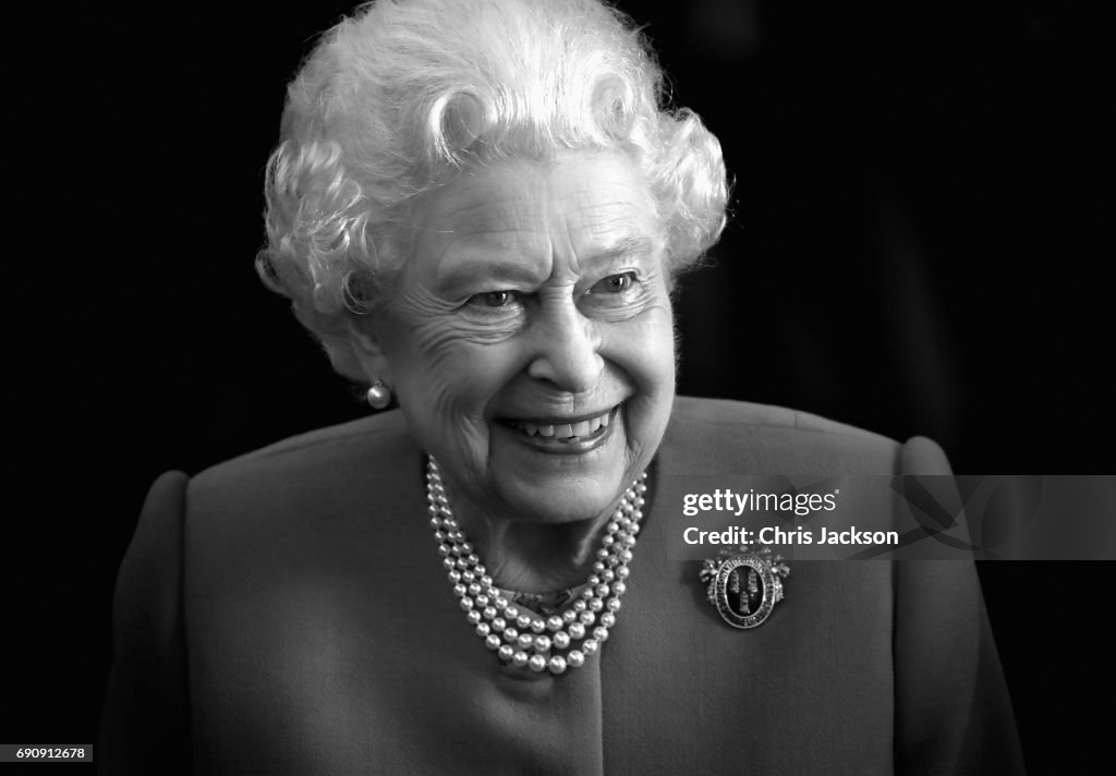 The Queen Visits Drapers' Hall For Luncheon On The 70th Anniversary Of Her Majesty's Admission To The Freedom Of The Company