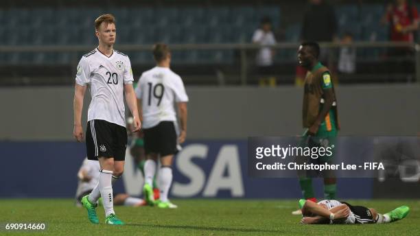 Jonas Arweiler of Germany looks dejected after they lose during the FIFA U-20 World Cup Korea Republic 2017 Round of 16 match between Zambia and...