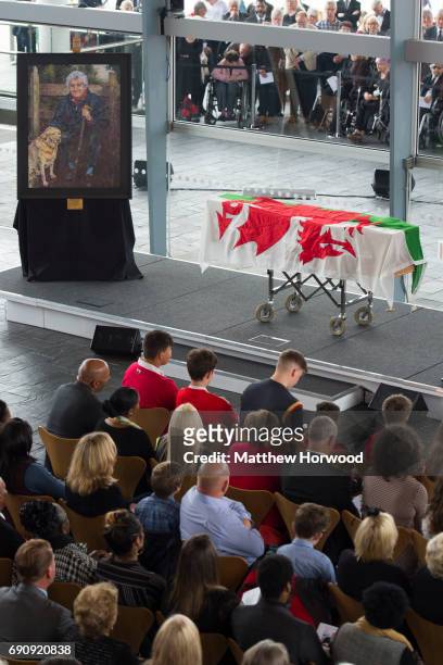 General view during the funeral of former First Minister of Wales Rhodri Morgan at the Senedd in Cardiff Bay on May 31, 2017 in Cardiff, Wales....