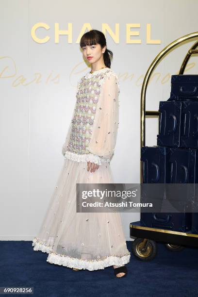 Actress/Model Nana Komatsu attends the CHANEL Metiers D'art Collection Paris Cosmopolite show at the Tsunamachi Mitsui Club on May 31, 2017 in Tokyo,...