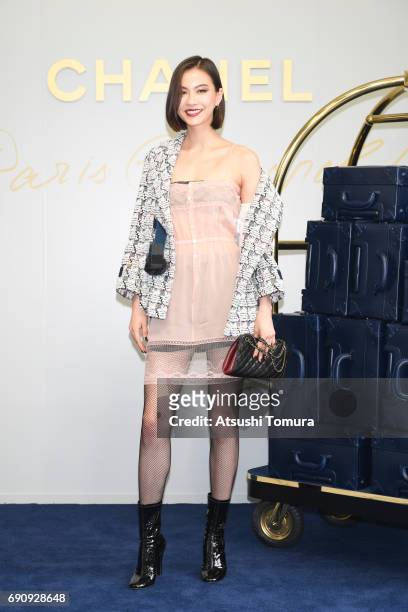 Model LALA attends the CHANEL Metiers D'art Collection Paris Cosmopolite show at the Tsunamachi Mitsui Club on May 31, 2017 in Tokyo, Japan.