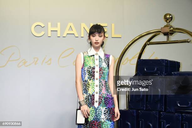 Model Emi Suzuki attends the CHANEL Metiers D'art Collection Paris Cosmopolite show at the Tsunamachi Mitsui Club on May 31, 2017 in Tokyo, Japan.