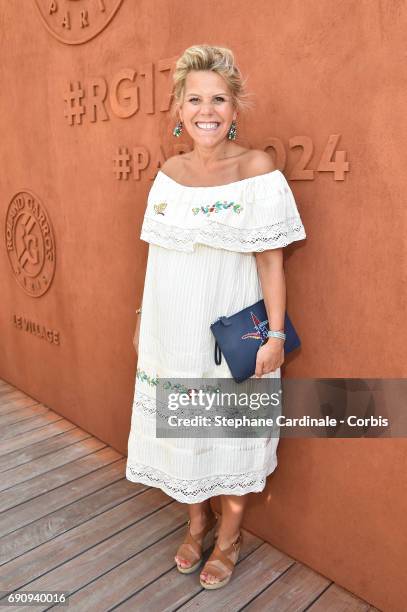 Journalist Laura Tenoudji aka Laura du Web) attends the 2017 French Tennis Open - Day Four at Roland Garros on May 31, 2017 in Paris, France.