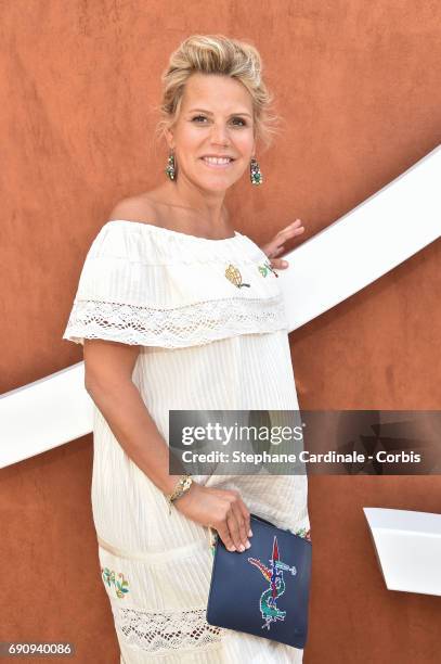 Journalist Laura Tenoudji aka Laura du Web) attends the 2017 French Tennis Open - Day Four at Roland Garros on May 31, 2017 in Paris, France.
