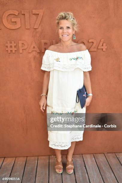 Journalist Laura Tenoudji aka Laura du Web) attends the 2017 French Tennis Open - Day Four at Roland Garros on May 31, 2017 in Paris, France.