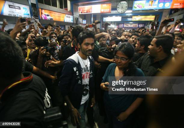 South Indian film actor Dhanush the singer of famous song Why thid Kolaveri Di at Churchgate Station evening.