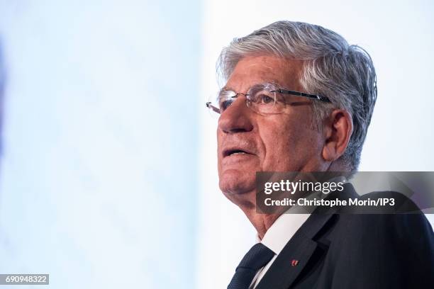 Outgoing Publicis Group Chairman and CEO Maurice Levy attends a Publicis general assembly as part of the transfer of power to his successor Arthur...