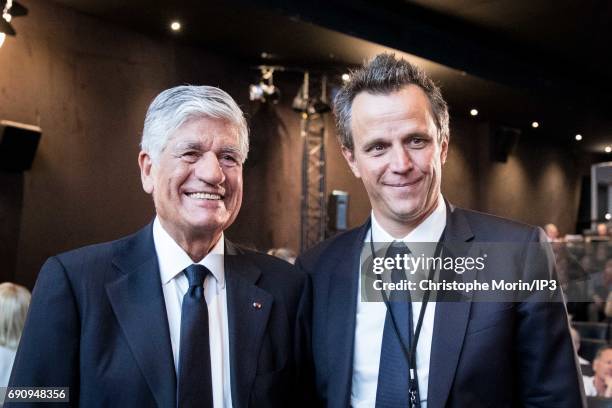 Outgoing Publicis Group Chairman and CEO Maurice Levy attends a Publicis general assembly as part of the transfer of power to his successor Arthur...