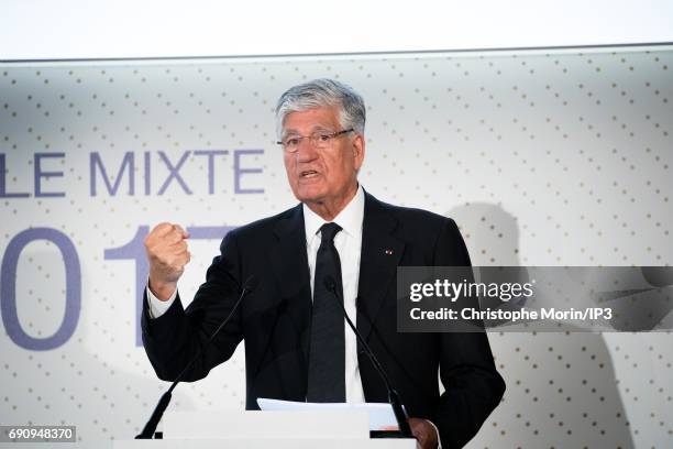 Outgoing Publicis Group Chairman and CEO Maurice Levy attends a Publicis general assembly as part of the transfer of power to his successor Arthur...