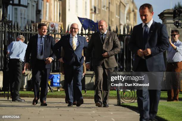 Leader Paul Nuttall arrives ahead of the BBC Leaders Debate on May 31, 2017 in Cambridge, England. Six Leaders of the Seven political parties...