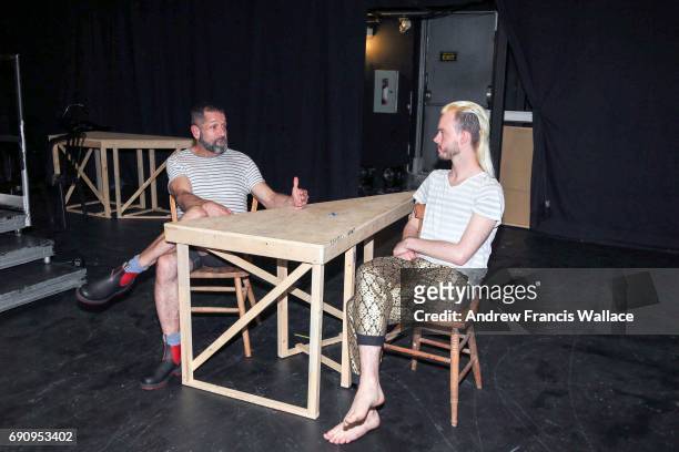 Amateur actors Russell Powell speaks with Jordan Campbell during the Elder/Youth Project at Buddies in Bad Times Theatre, May 24, 2017. It's a...