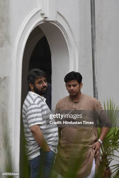 Okhla MLA Amanatullah Khan with other AAP MLA after attending the special Delhi Assembly GST Session at old Secretariat Delhi Vidhan Sabha on May 31,...